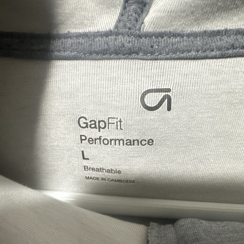 GapFit Performance Men's Gray Full Zip Hooded Hoodie w/ Pockets Size L - Picture 3 of 9